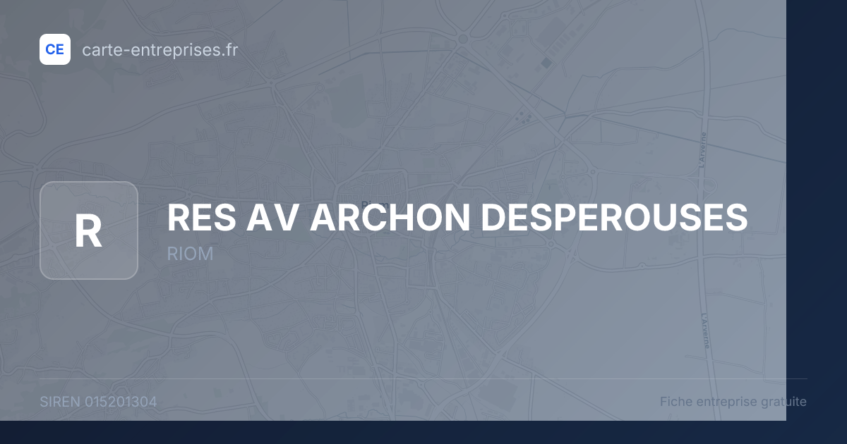 RES AV ARCHON DESPEROUSES — 015201304 — fiche entreprise