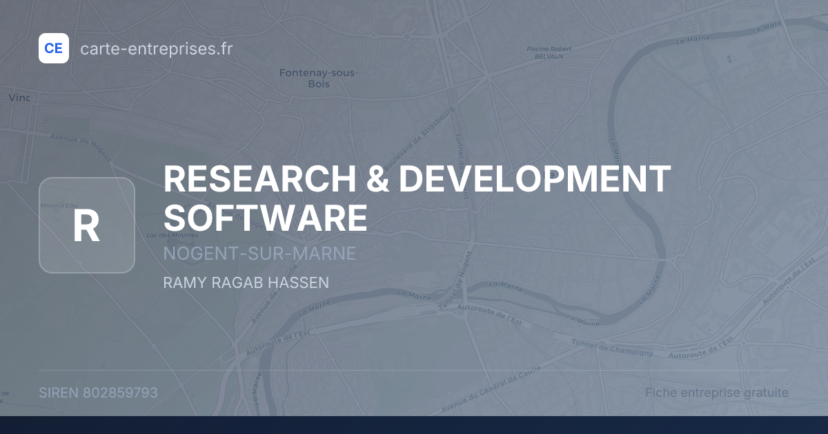 RESEARCH & DEVELOPMENT SOFTWARE — 802859793 — fiche entreprise