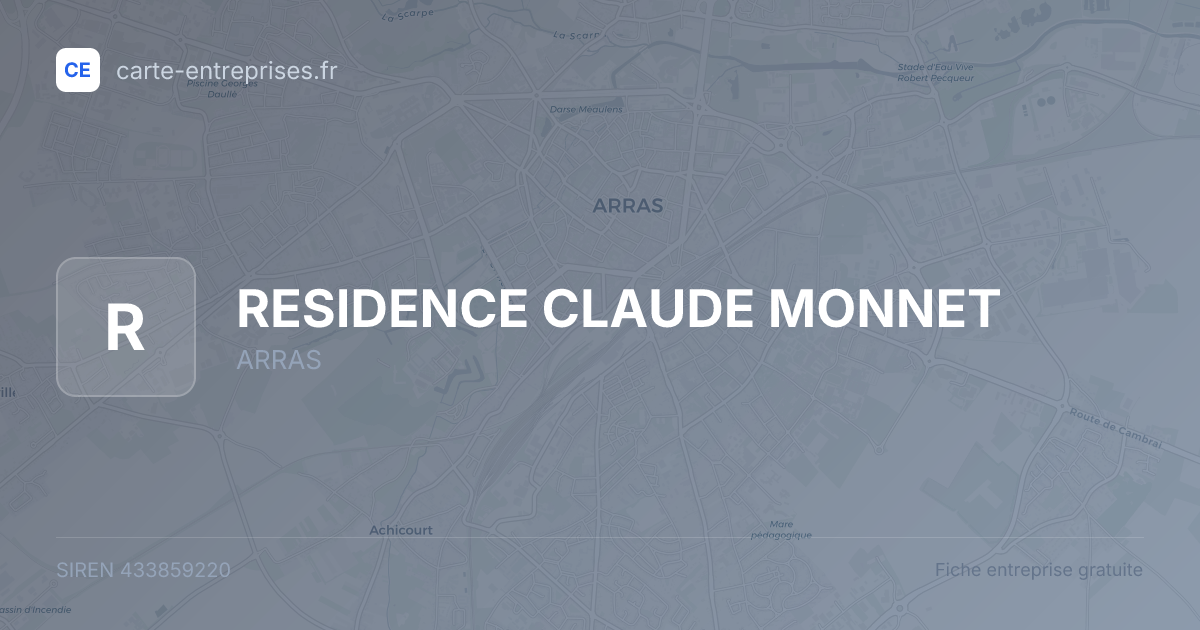 RESIDENCE CLAUDE MONNET — 433859220 — fiche entreprise