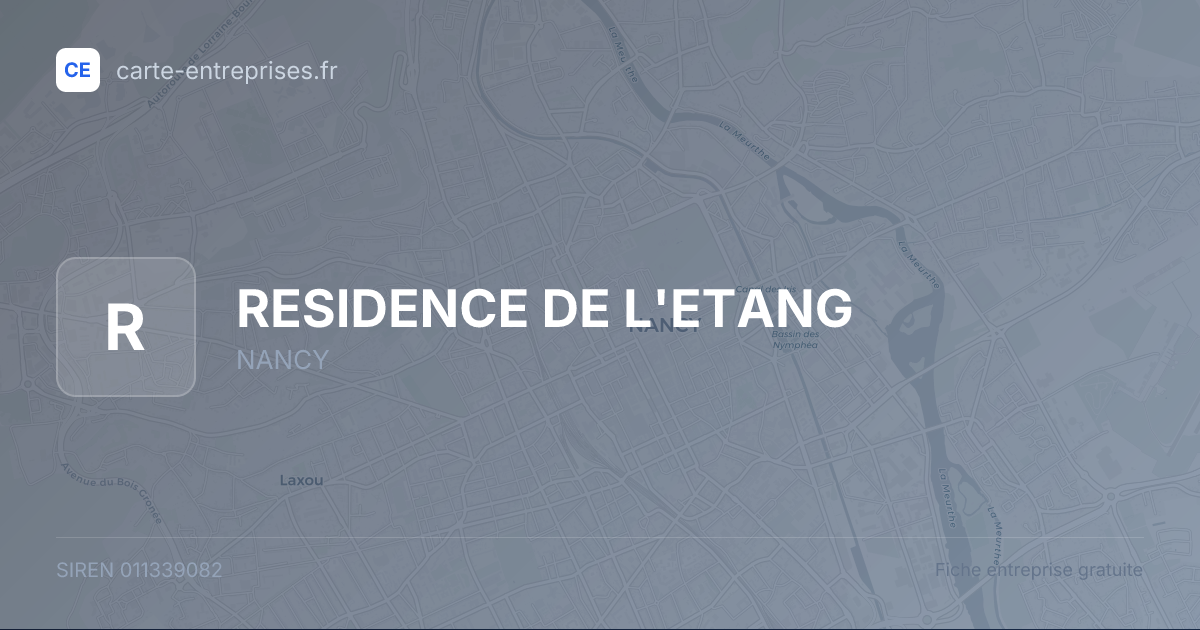 RESIDENCE DE L'ETANG — 011339082 — fiche entreprise