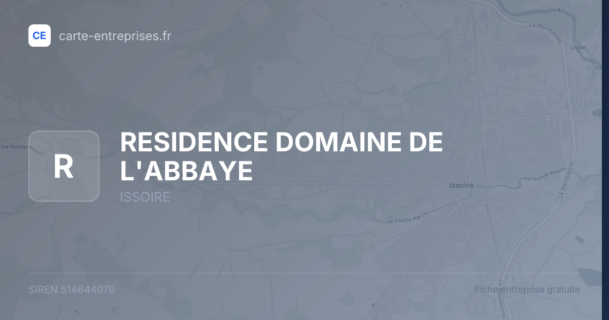 RESIDENCE DOMAINE DE L'ABBAYE — 514644079 — fiche entreprise