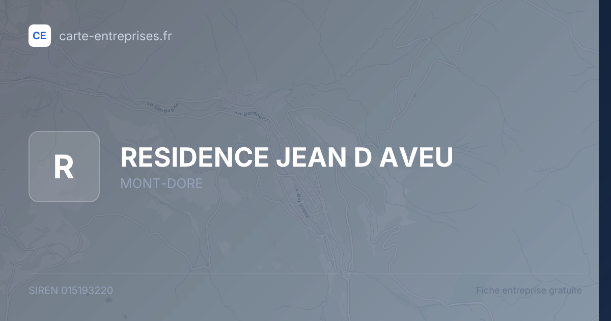 RESIDENCE JEAN D AVEU — 015193220 — fiche entreprise