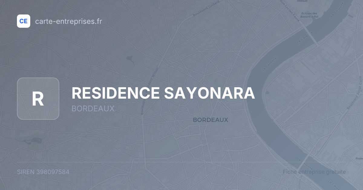 RESIDENCE SAYONARA — 398097584 — fiche entreprise