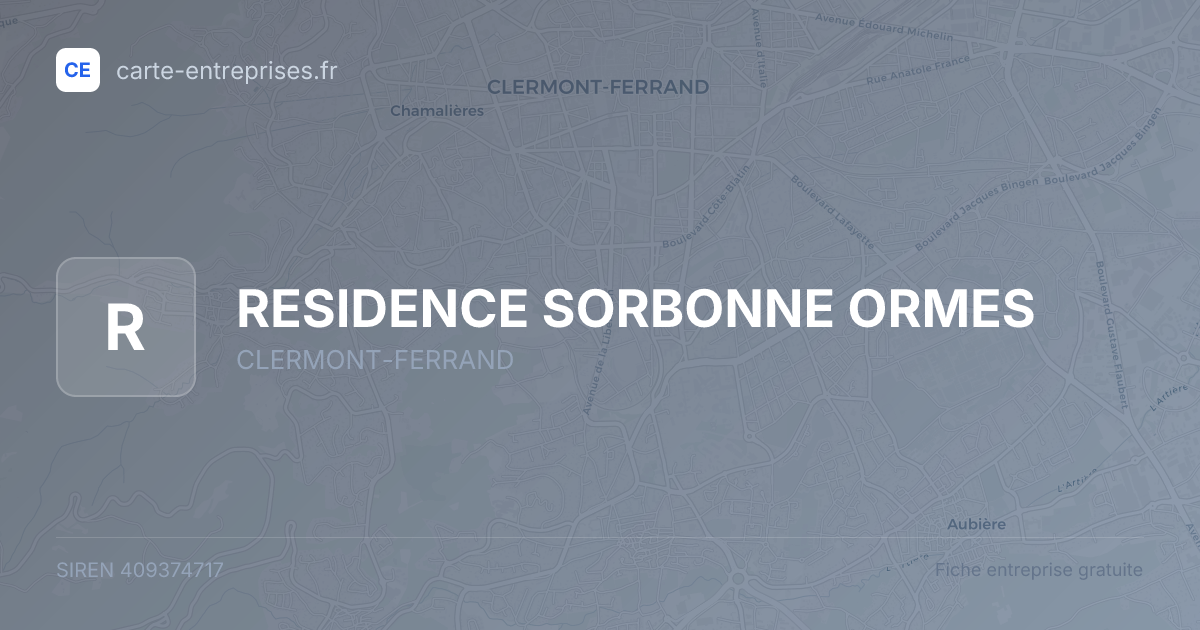 RESIDENCE SORBONNE ORMES — 409374717 — fiche entreprise