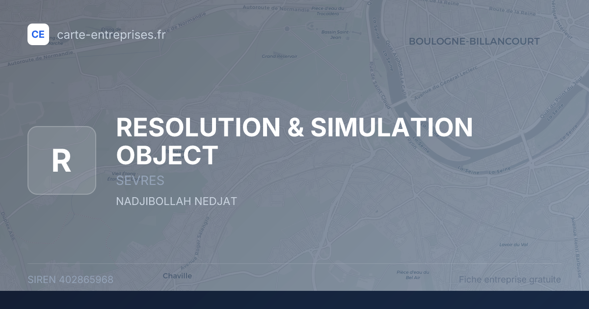 RESOLUTION & SIMULATION OBJECT — 402865968 — fiche entreprise