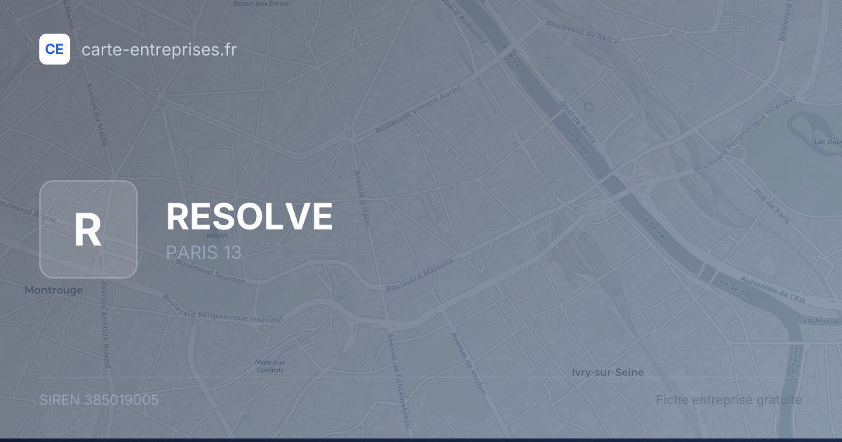 RESOLVE — 385019005 — fiche entreprise
