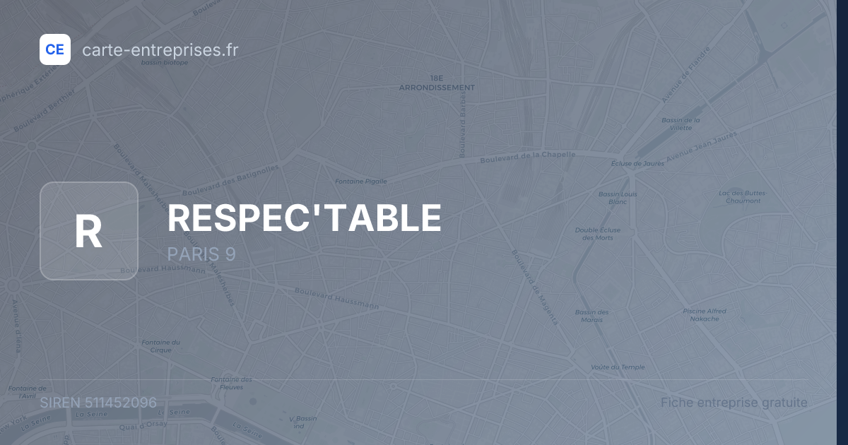 RESPEC'TABLE — 511452096 — fiche entreprise