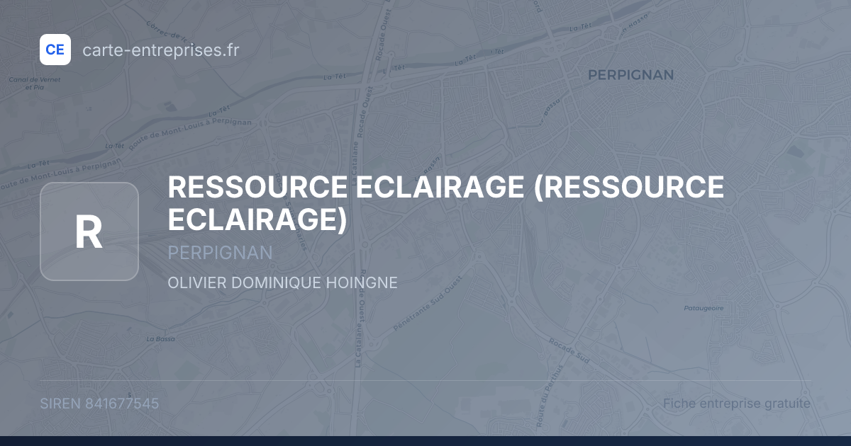 RESSOURCE ECLAIRAGE — 841677545 — fiche entreprise