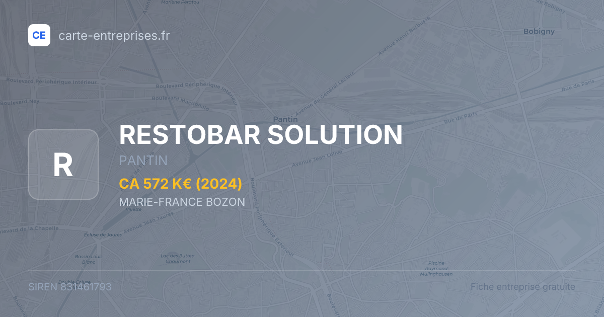 RESTOBAR SOLUTION — 831461793 — fiche entreprise