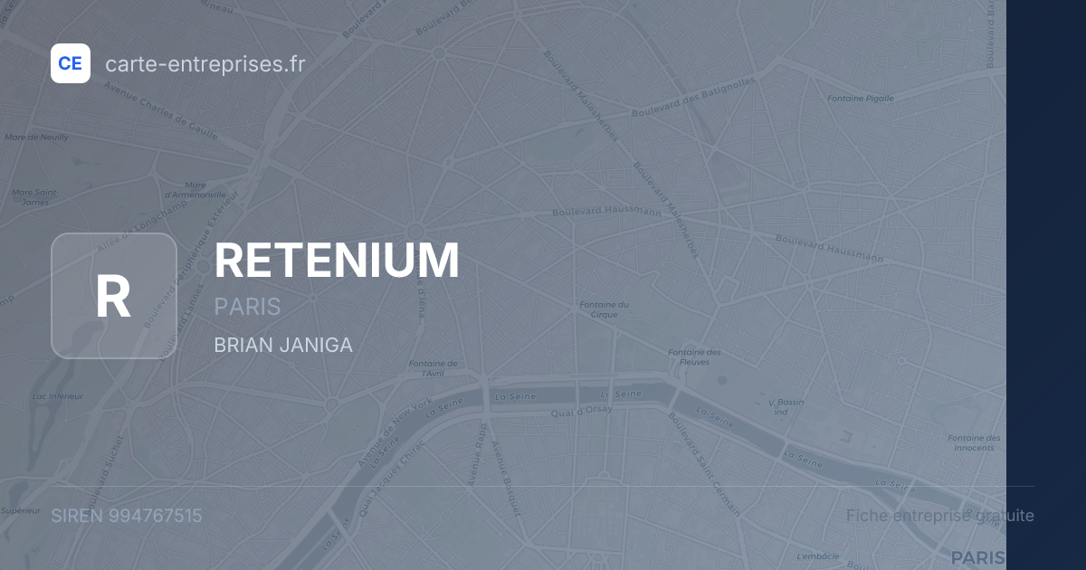 RETENIUM — 994767515 — fiche entreprise