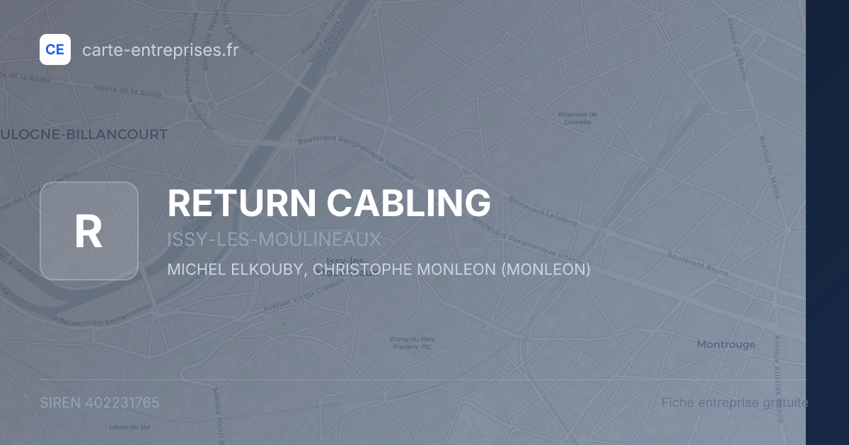 RETURN CABLING — 402231765 — fiche entreprise