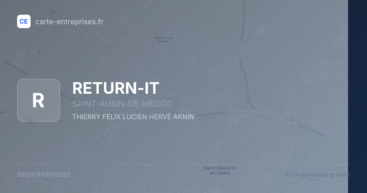 RETURN-IT — 949876320 — fiche entreprise