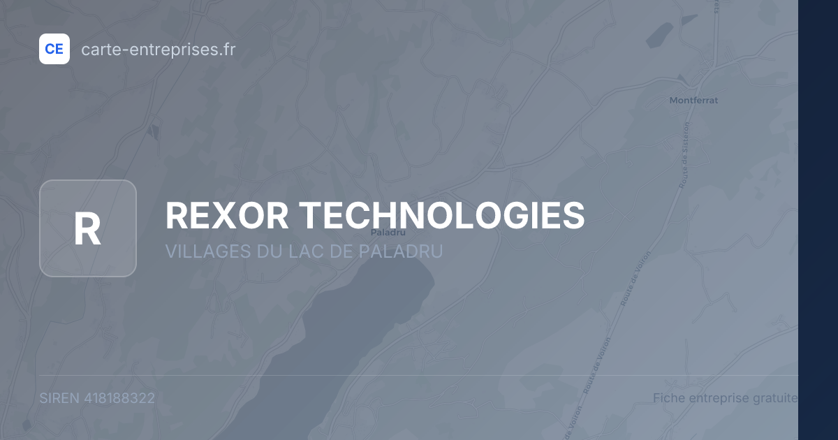 REXOR TECHNOLOGIES — 418188322 — fiche entreprise