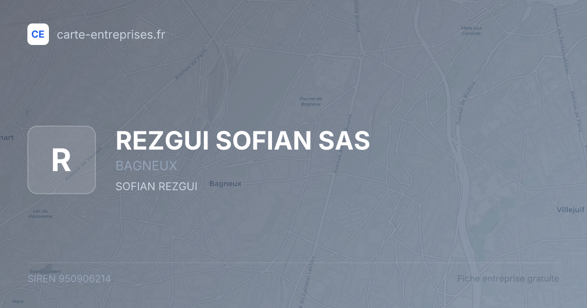 REZGUI SOFIAN SAS — 950906214 — fiche entreprise