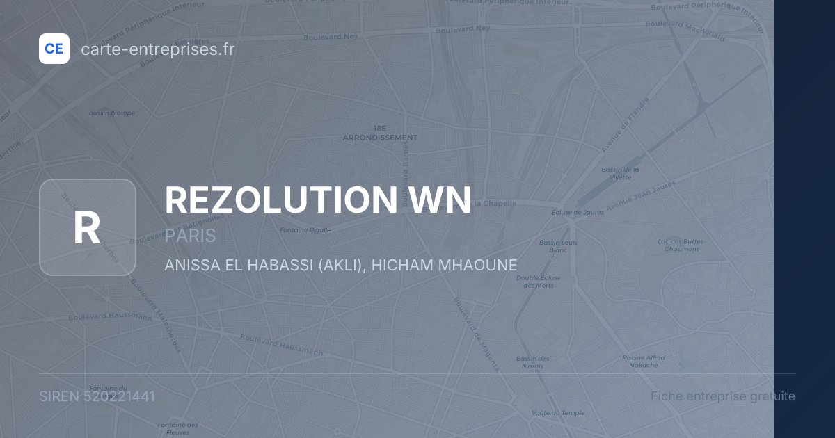 REZOLUTION WN — 520221441 — fiche entreprise