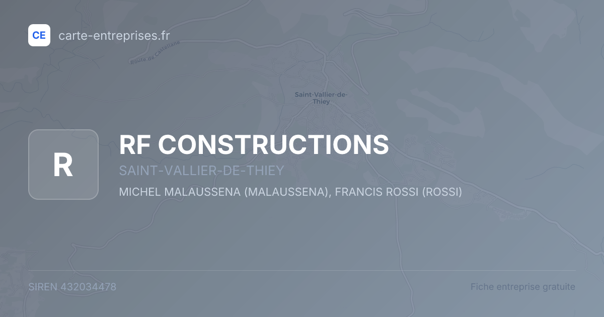 RF CONSTRUCTIONS — 432034478 — fiche entreprise