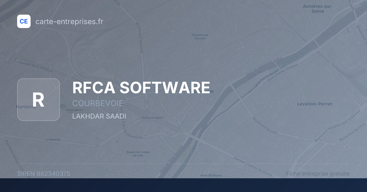 RFCA SOFTWARE — 882340375 — fiche entreprise