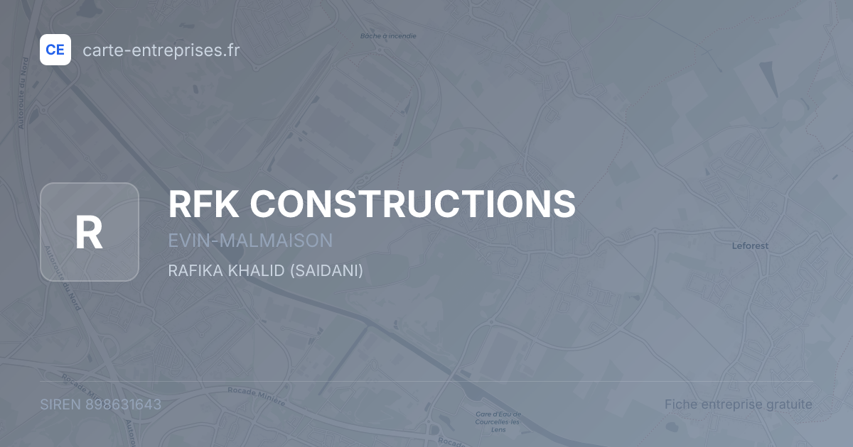 RFK CONSTRUCTIONS — 898631643 — fiche entreprise