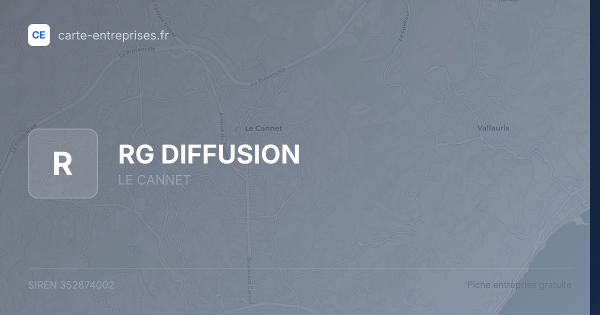 RG DIFFUSION — 352874002 — fiche entreprise