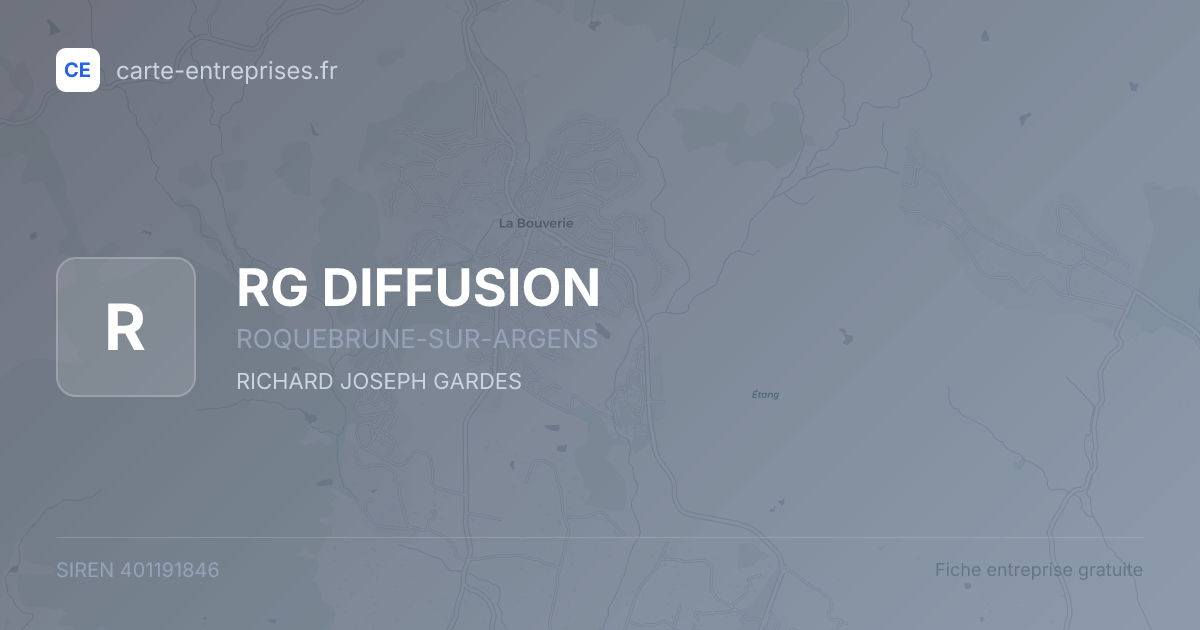 RG DIFFUSION — 401191846 — fiche entreprise