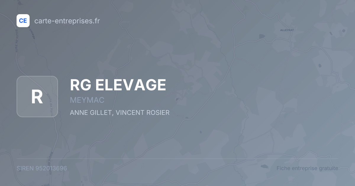 RG ELEVAGE — 952013696 — fiche entreprise