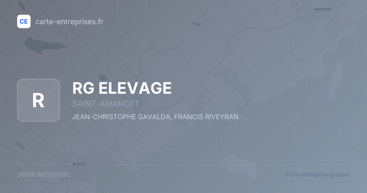 RG ELEVAGE — 992939892 — fiche entreprise