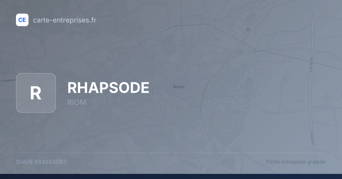 RHAPSODE — 484694062 — fiche entreprise