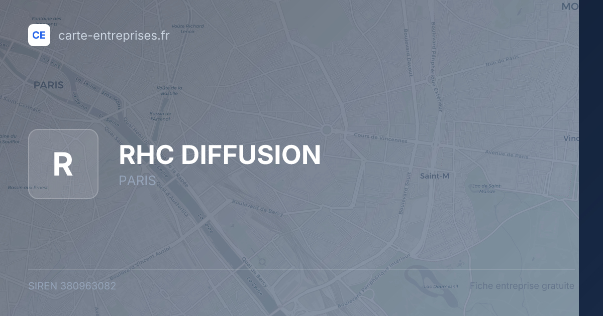 RHC DIFFUSION — 380963082 — fiche entreprise