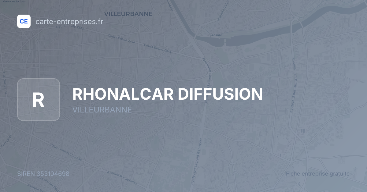 RHONALCAR DIFFUSION — 353104698 — fiche entreprise