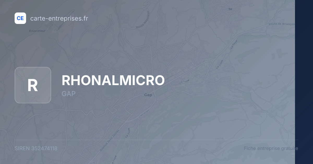 RHONALMICRO — 352474118 — fiche entreprise