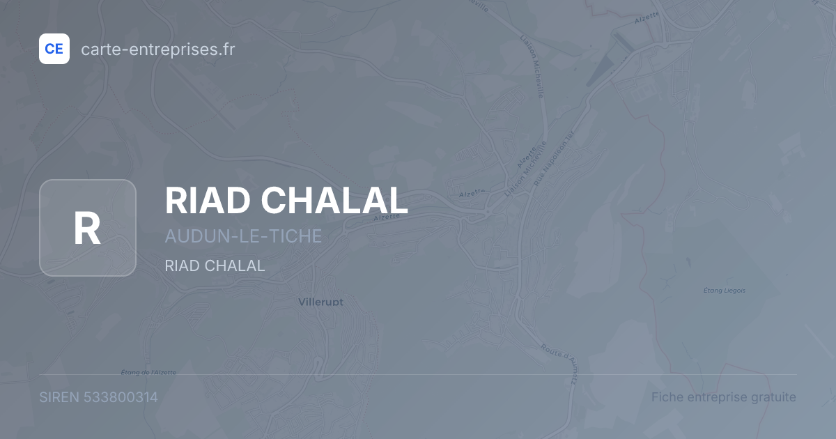 RIAD CHALAL — 533800314 — fiche entreprise