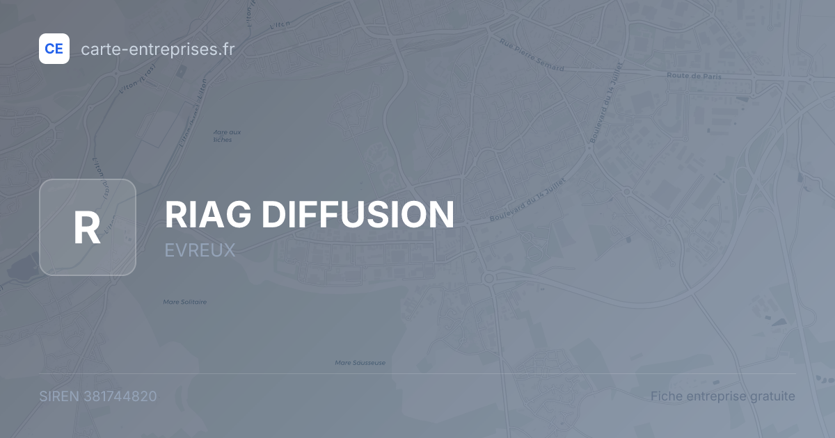 RIAG DIFFUSION — 381744820 — fiche entreprise