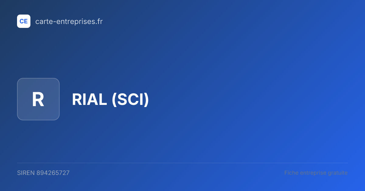 RIAL (SCI) — 894265727 — fiche entreprise