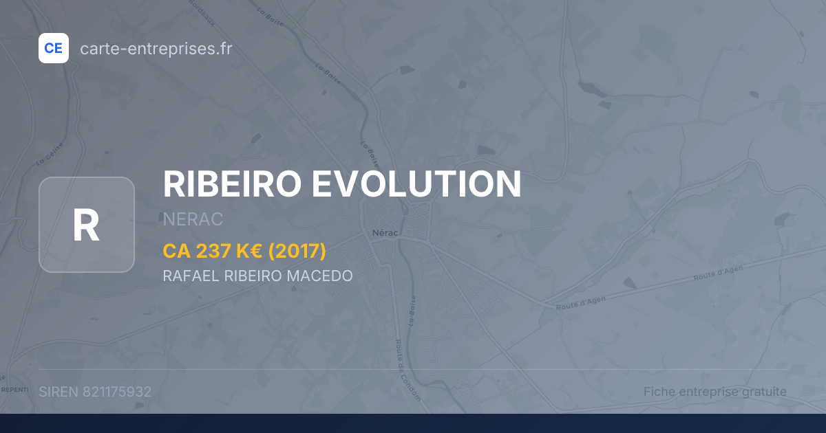 RIBEIRO EVOLUTION — 821175932 — fiche entreprise
