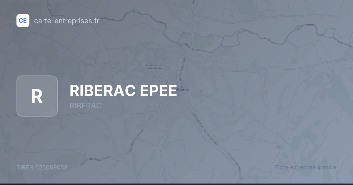 RIBERAC EPEE — 525089058 — fiche entreprise