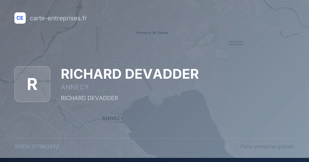 RICHARD DEVADDER — 377663422 — fiche entreprise