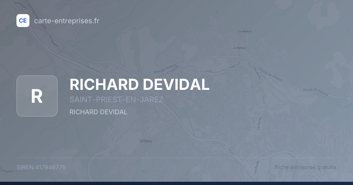 RICHARD DEVIDAL — 417948775 — fiche entreprise
