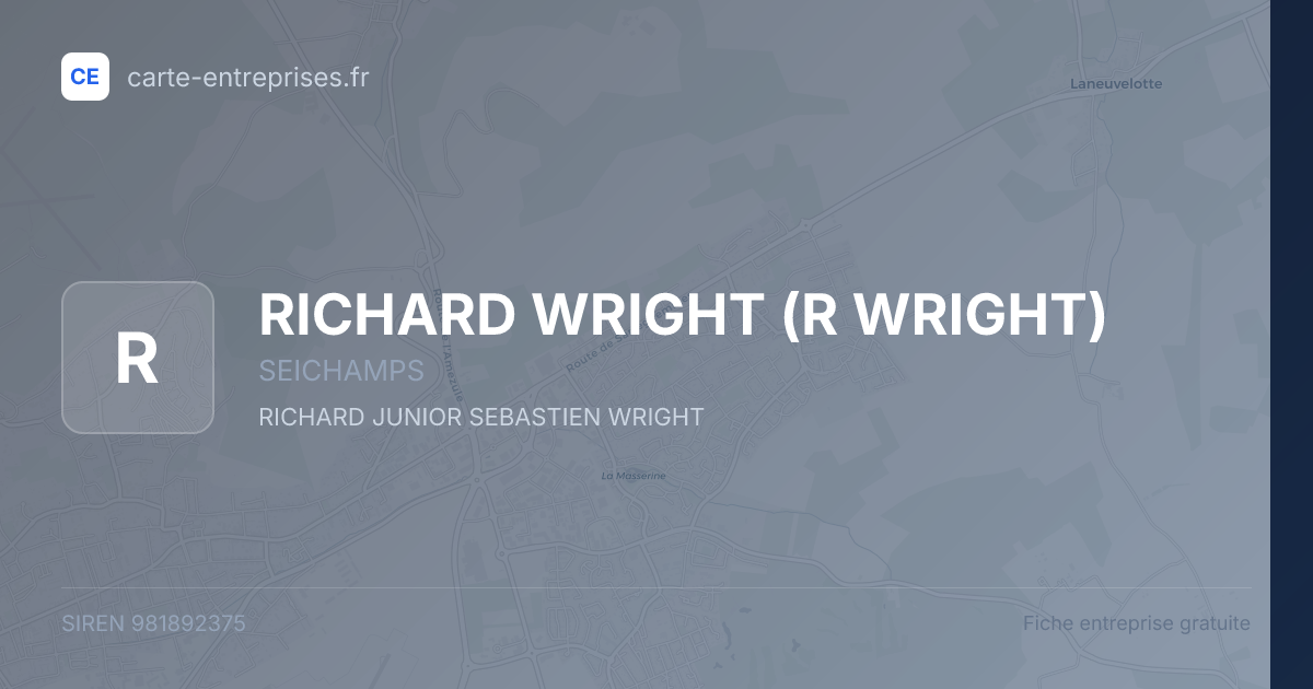 RICHARD WRIGHT (R WRIGHT) — 981892375 — fiche entreprise
