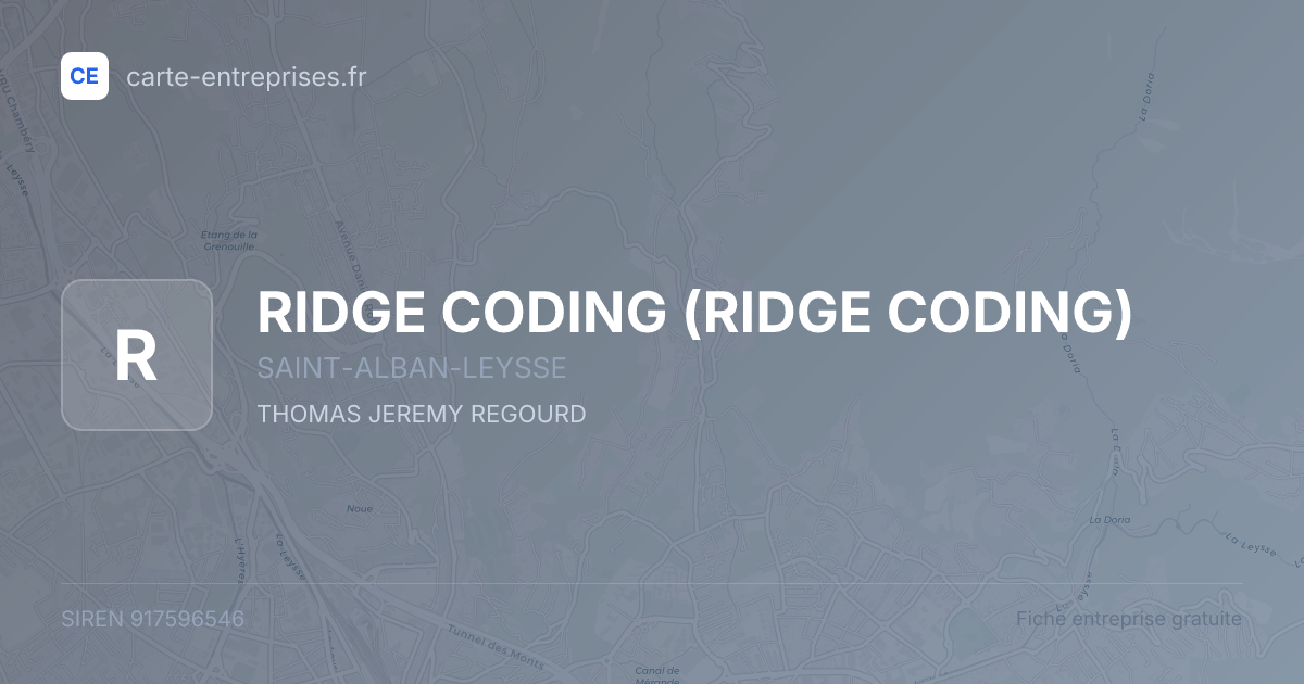 RIDGE CODING — 917596546 — fiche entreprise