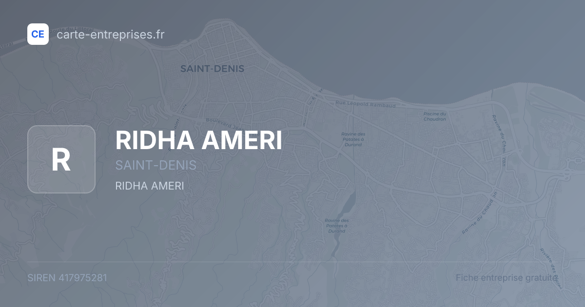 RIDHA AMERI — 417975281 — fiche entreprise