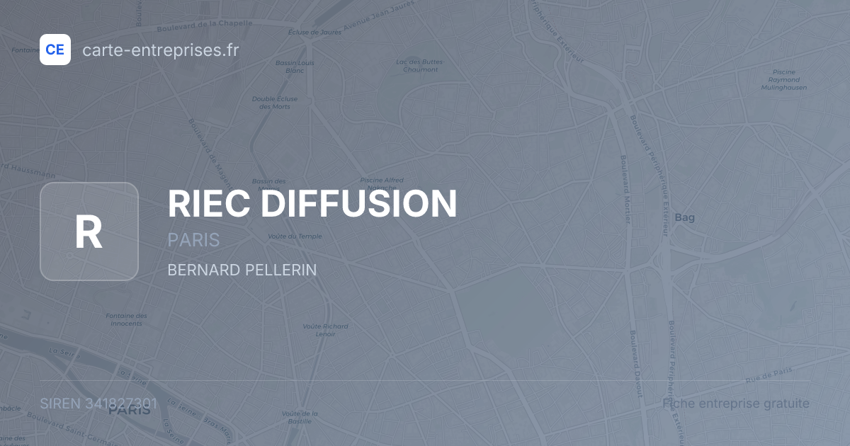 RIEC DIFFUSION — 341827301 — fiche entreprise