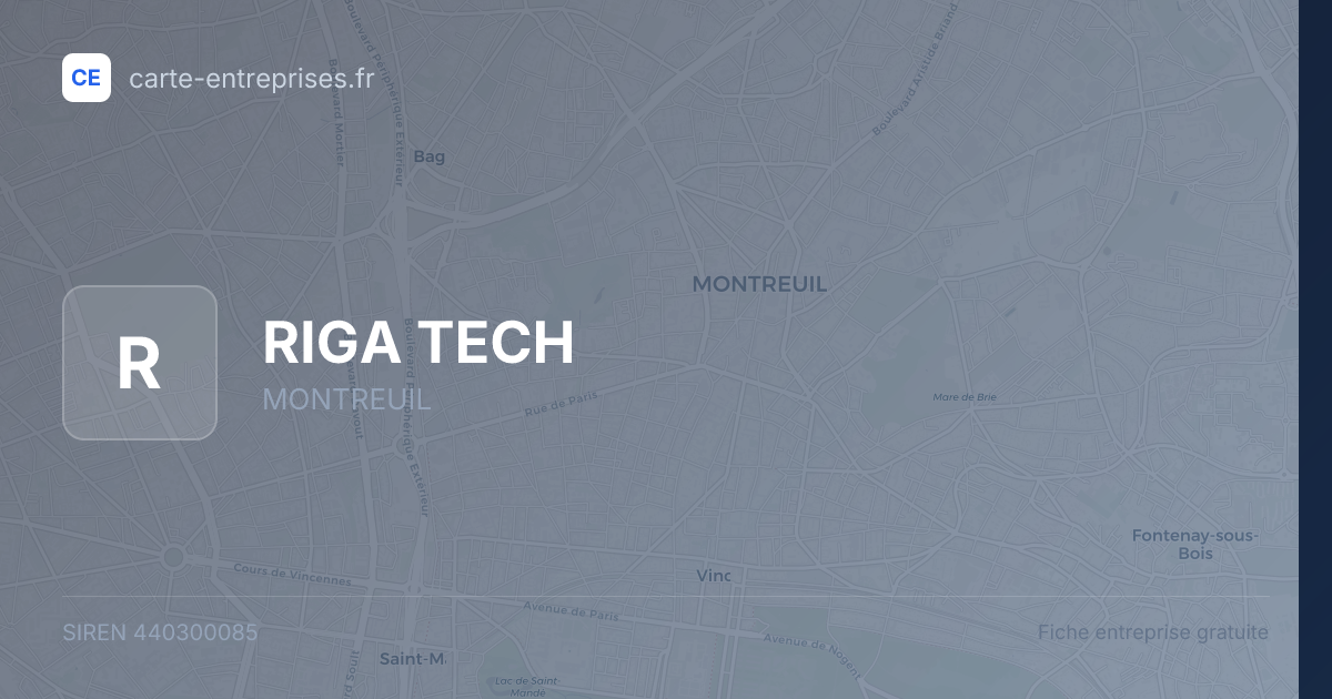 RIGA TECH — 440300085 — fiche entreprise