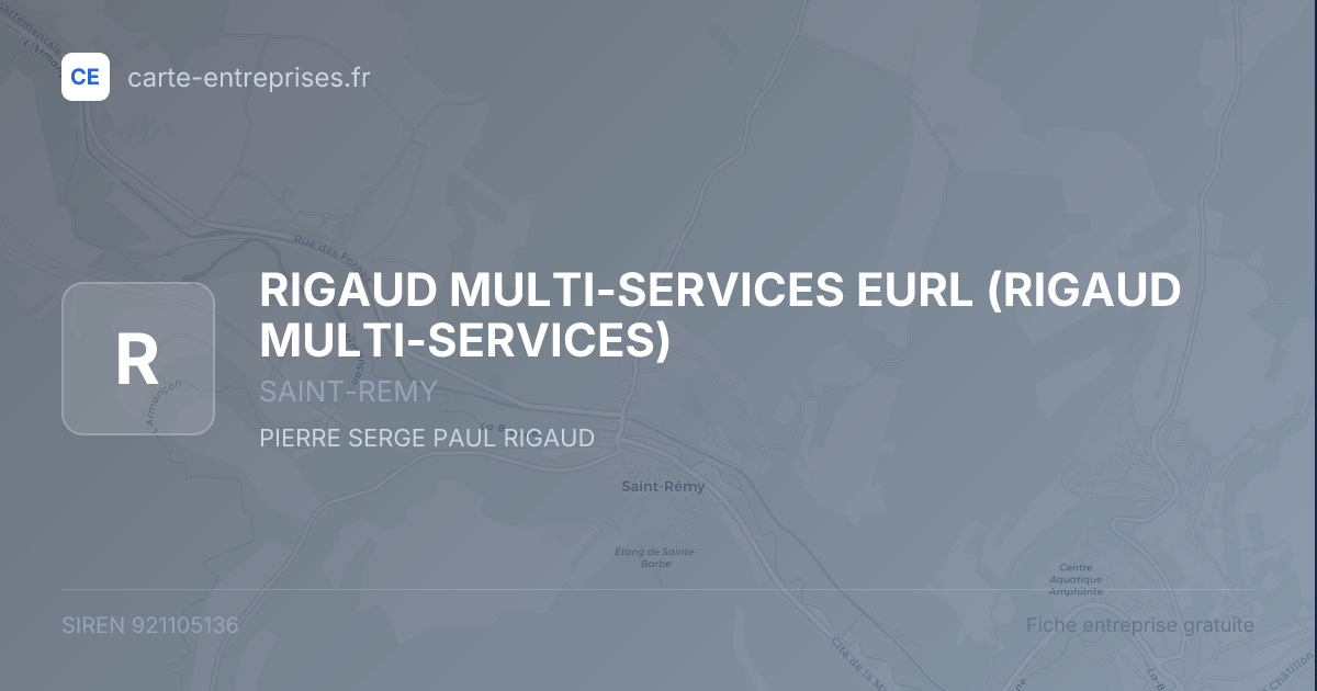 RIGAUD MULTI-SERVICES EURL (RIGAUD MULTI-SERVICES) — 921105136 — fiche entreprise