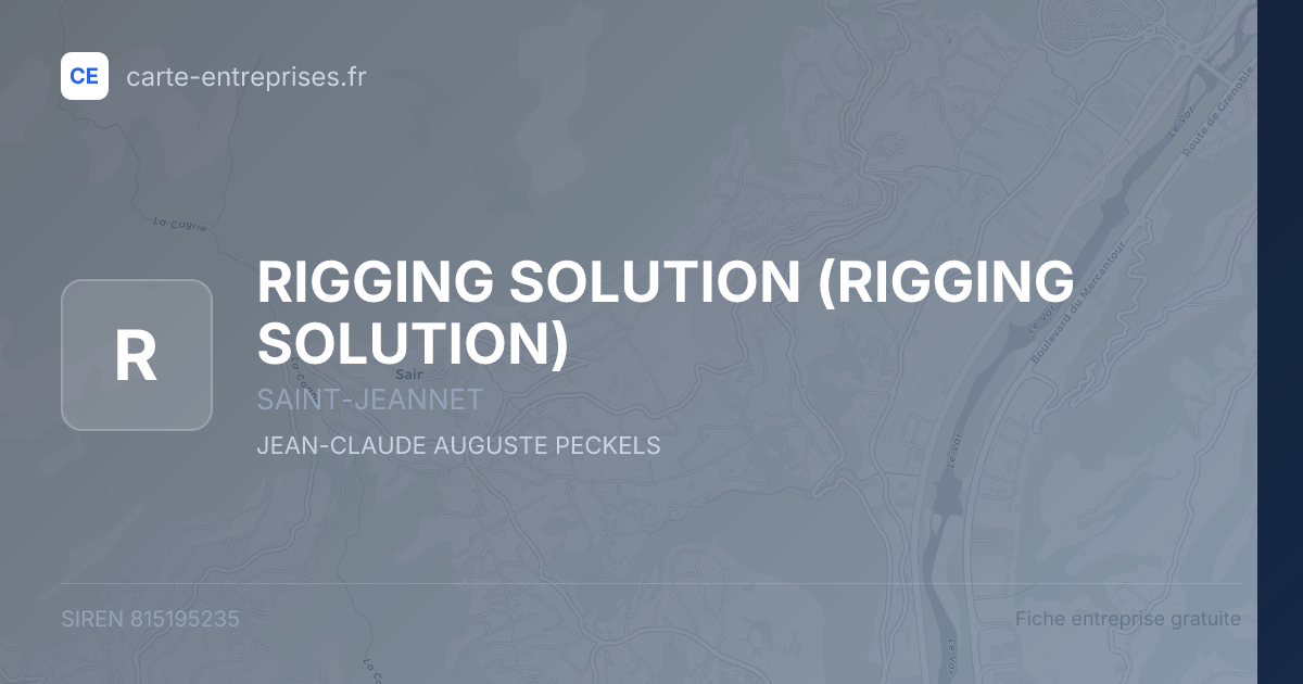 RIGGING SOLUTION — 815195235 — fiche entreprise