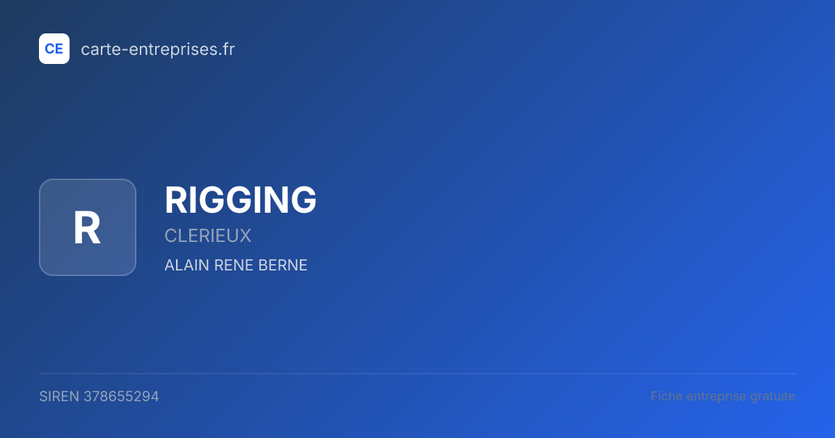 RIGGING — 378655294 — fiche entreprise