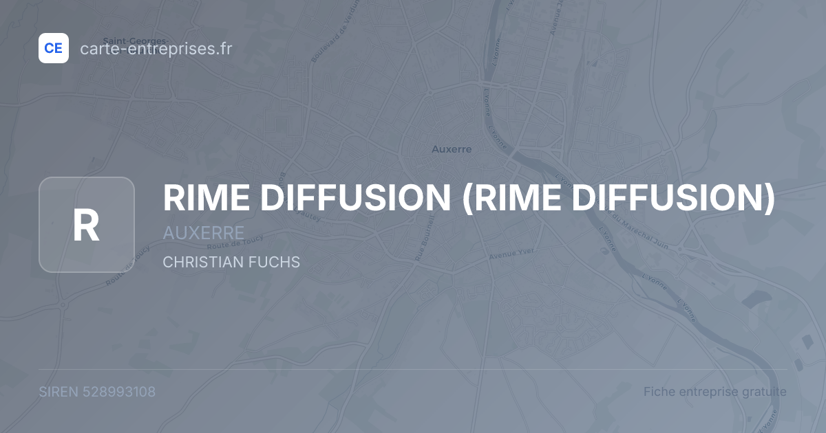 RIME DIFFUSION — 528993108 — fiche entreprise