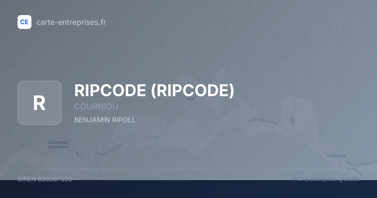 RIPCODE — 838087526 — fiche entreprise