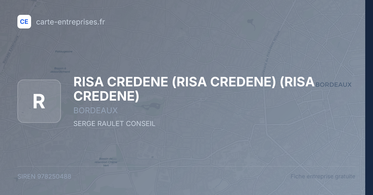 RISA CREDENE (RISA CREDENE) (RISA CREDENE) — 978250488 — fiche entreprise