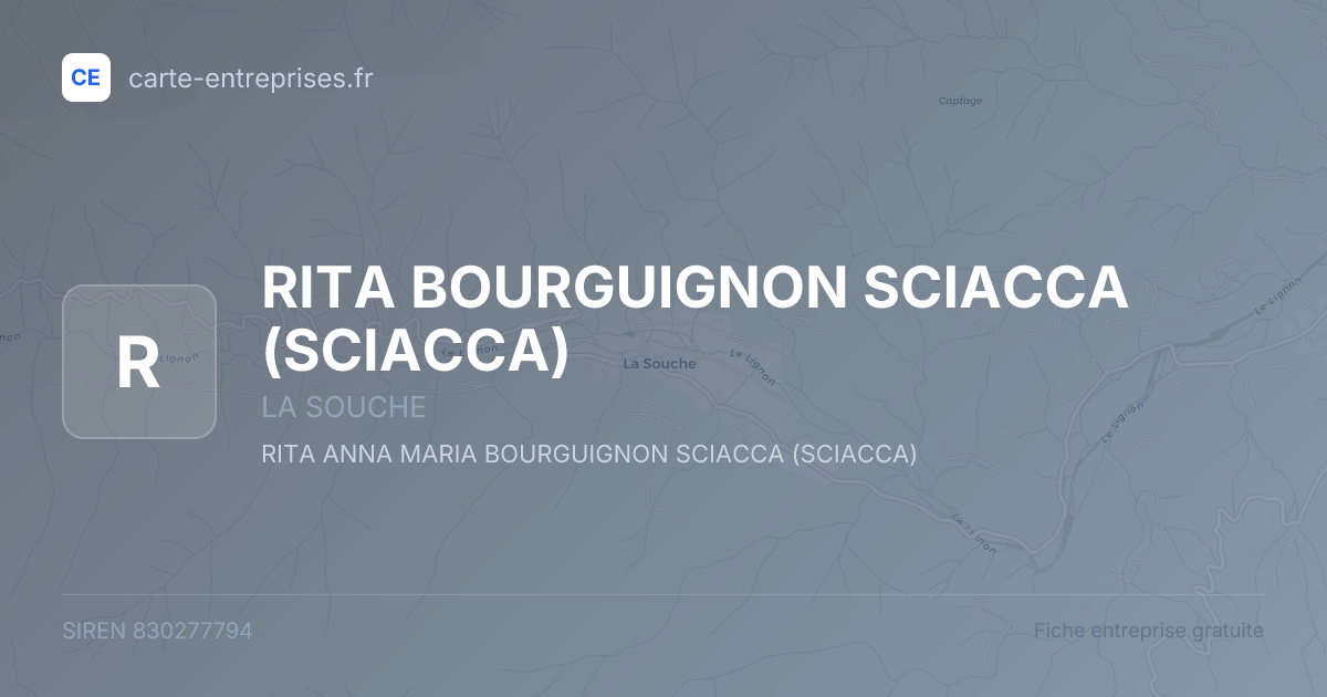 RITA BOURGUIGNON SCIACCA (SCIACCA) — 830277794 — fiche entreprise