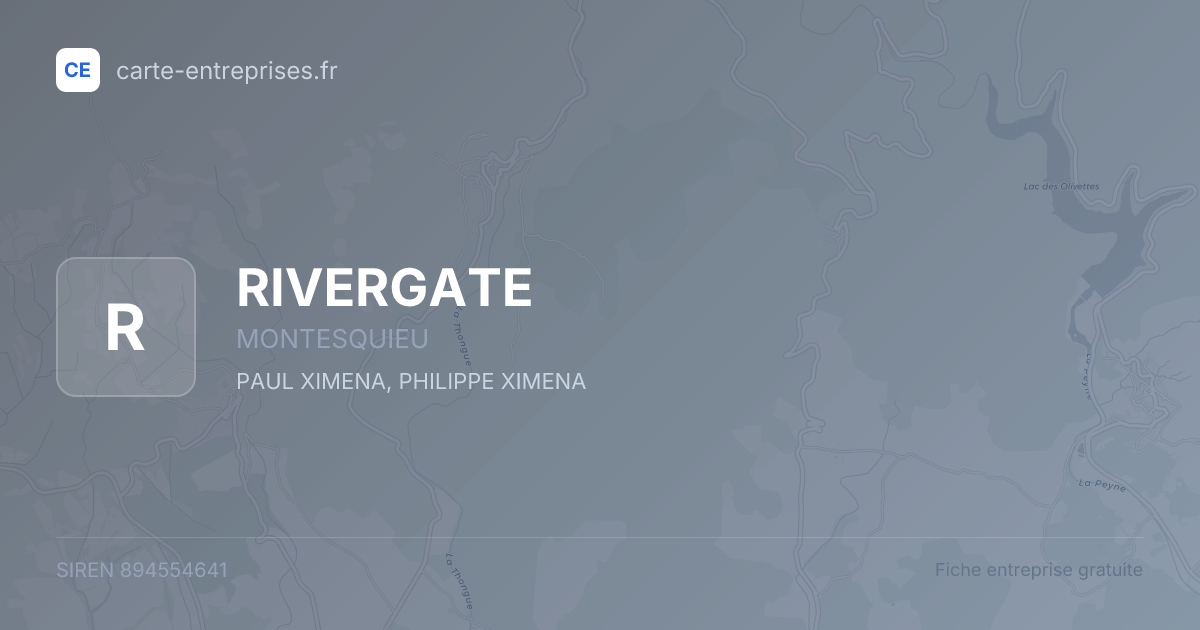 RIVERGATE — 894554641 — fiche entreprise